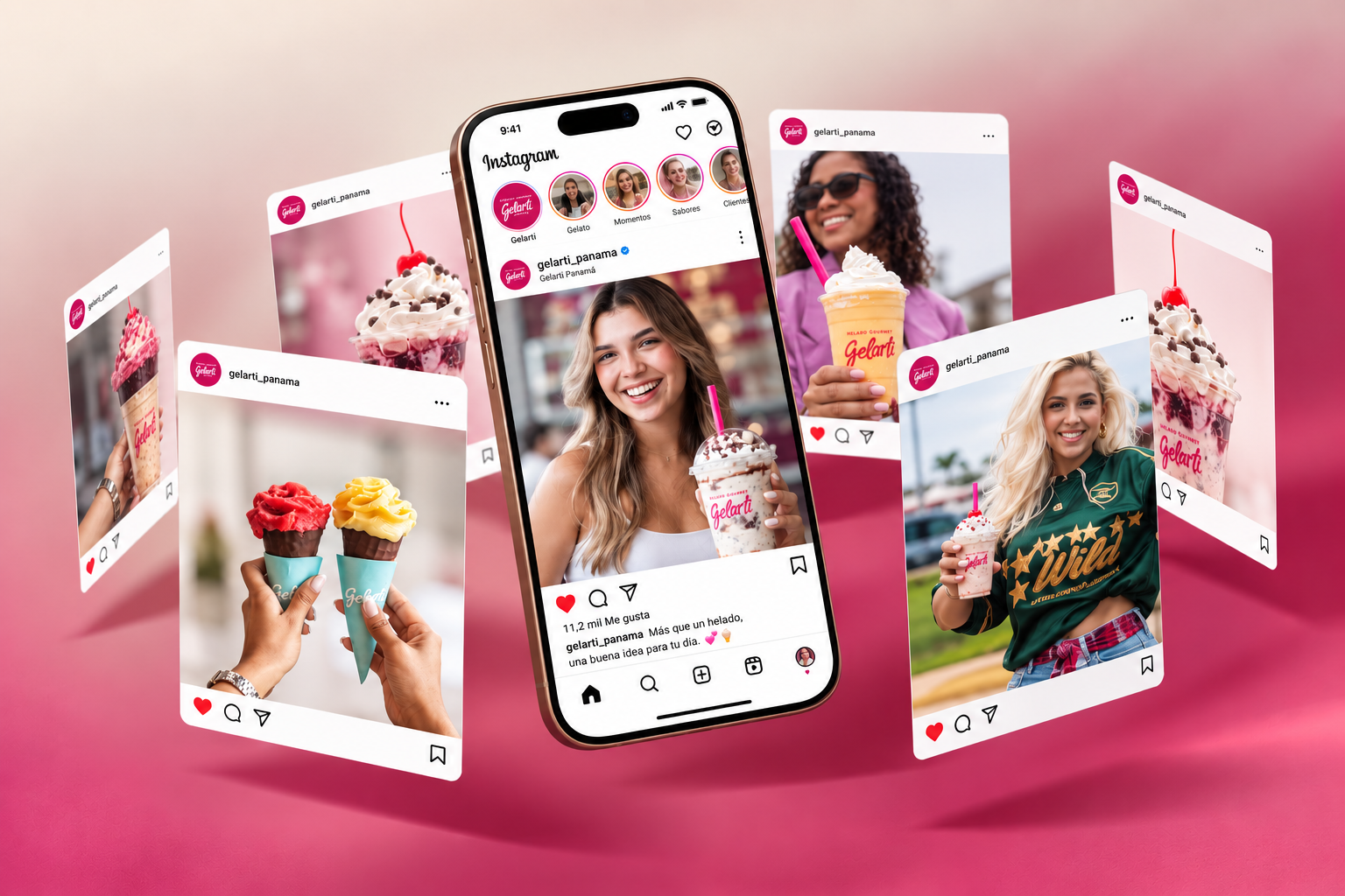 Mockup de contenido Gelarti trabajado por Differente Agencia